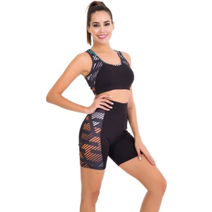 Siyah Renk Lady 4018 Kadın Kısa Tayt Büstiyer Spor Takım