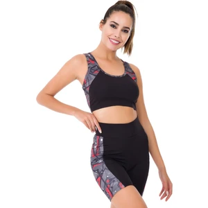 Kırmızı - Siyah Renk Lady 4013 Kadın Kısa Tayt Büstiyer Spor Takım