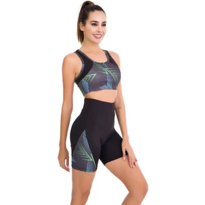 Gri - Siyah Renk Lady 4012 Kadın Kısa Tayt Büstiyer Spor Takım
