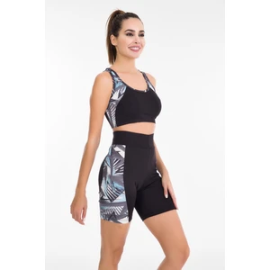 Mavi - Siyah Renk Lady 4009 Kadın Kısa Tayt Büstiyer Spor Takım