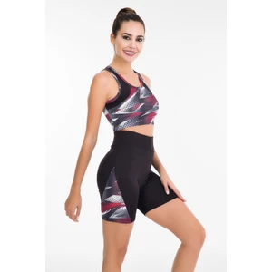 Kırmızı - Beyaz - Siyah Renk Lady 4007 Kadın Kısa Tayt Büstiyer Spor Takım