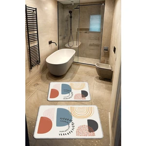 Dekoratif Modern Tasarım Kaymaz Taban Yıkanabilir Ikili Takım Banyo PASPASI(50X60-60X90 Cm)