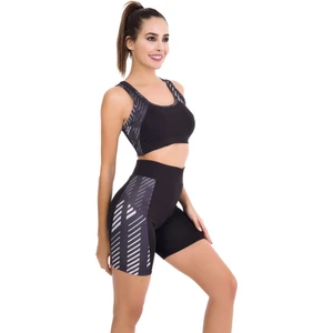 Beyaz - Siyah Renk Lady 4001 Kadın Kısa Tayt Büstiyer Spor Takım