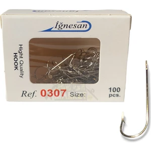 Iğnesan 0307 Serisi Nikel Çapraz 100LÜ Paket Olta Iğnesi - No-7