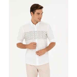 Pierre Cardin Erkek Yeşil Regular Fit Uzun Kollu Gömlek 50284177-VR016