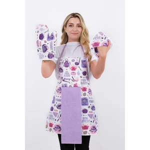Damla Sıvı Geçirmez Mutfak Önlüğü Havlulu Mutfak Önlüğü (Eldiven ve Tutacak)