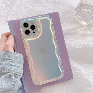 Paladyum Case iPhone 14 Promax Uyumlu Zigzaglı Dalgalı Hologram Puf Kılıf
