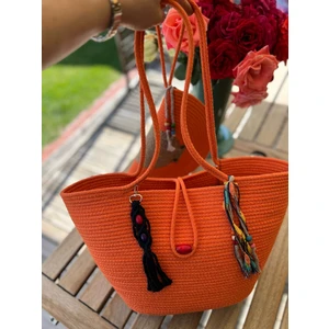 Double Knot Design Bella 2li Takım Plaj Çantası , El Çantası Clutch, Totebag, Kadın, Yazlık, Hediyelik