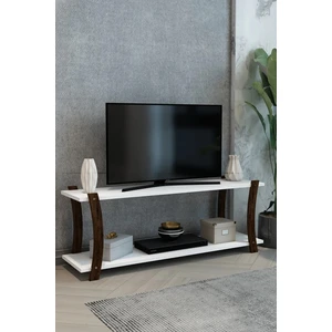 Jest Dekor Konsept Lova Beyaz Ahşap Raflı Televizyon Sehpası, Tv Ünitesi, Tv Sehpası – 120x30 Cm – Şık Ve Ergonomik