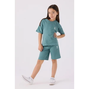 U.S. Polo Assn. Kız Çocuk Pastel Yeşili Bermuda Takım
