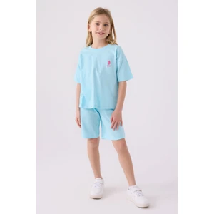 U.S. Polo Assn. Kız Çocuk Açık Mavi Bermuda Takım