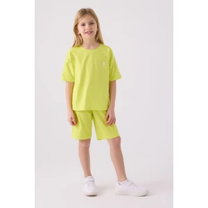 U.S. Polo Assn. Kız Çocuk Lime Bermuda Takım