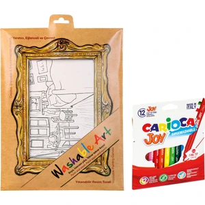Akademi Çocuk Washable Art 2'li Set | Vincent Van Gogh - Room At Arles, Carioca Joy 12'li Boya Kalemi, 25X35