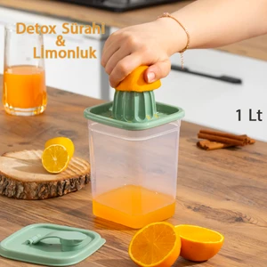 06-1108 Sızdırmaz Kapaklı Detoks Sürahi & Limonluk Şeffaf 1 L