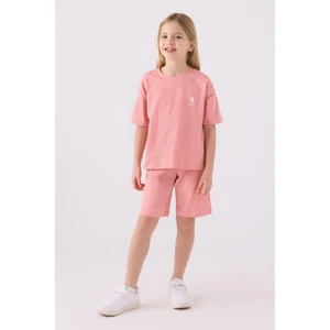 U.S. Polo Assn. Kız Çocuk Mocha Bermuda Takım