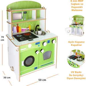 Ahşap Çocuk Mutfağı Yeşil - T1025