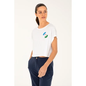 U.S. Polo Assn. Kadın Beyaz Tişört 50284353-VR013