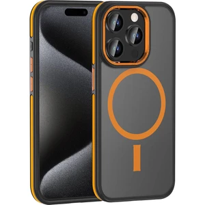 BLS Store iPhone 15 Pro Max Uyumlu Bls Kılıf Magsafe Şarj Özellikli Mat Görünümlü Zore Ant Kapak-Turuncu