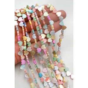 Ebruli Boncuk Doğal Renkli Sedef Boncuk Takı Yapımı Aksesuar Bead (1 Dizi)