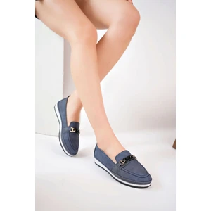 Dolgu Topuk Lacivert Kot Ayakkabı