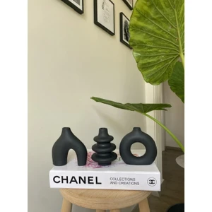 Concept 10 cm Minimal Vazo Set 3'lü Bohem Biblo Minyatür Dekoratif Vazo
