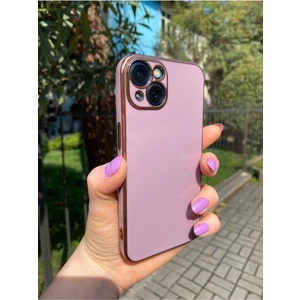 Vip Case Iphone 13 Gold Kenarlı Parlak Kamera Korumalı Yumuşak Silikon Bark Kılıf