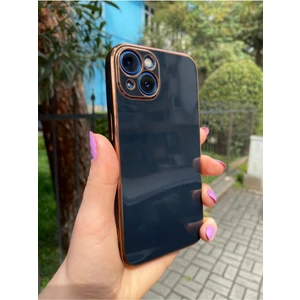 Vip Case Iphone 13 Gold Kenarlı Parlak Kamera Korumalı Yumuşak Silikon Bark Kılıf