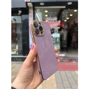 Vip Case Iphone 13 Pro Max Gold Kenarlı Parlak Kamera Korumalı Yumuşak Silikon Bark Kılıf