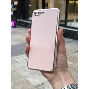 Vip Case Iphone 7 Plus ve 8 Plus Uyumlu Parlak Kenarlı Gold Detaylı Soft Bark Kılıf