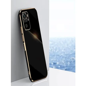 Vip Case Xiaomi Redmi Note 10 - Note 10S Uyumlu Gold Kenarlı Parlak Kamera Korumalı Yumuşak Silikon Bark Kılıf
