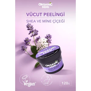 Organic Mimi Shea ve Mine Çiçeği Doğal Vücut Peelingi, El Ayak Vücut Için Yumuşatıcı ve Nemlendirici 120 G / Body Scrub