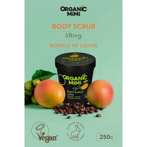 ORGANİC MİMİ Çilek Bacak Peelingi, Vücut Nemlendirici Sıkılaştırıcı, Mango ve Kahve 250g Body Scrub