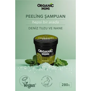 Organic Mimi Hepsi Bir Arada Deniz Tuzu ve Nane Peeling Şampuan, Organik Nane, Jojoba, Dökülmeyi Kepeği Önler 280 G / Shampoo Scrub