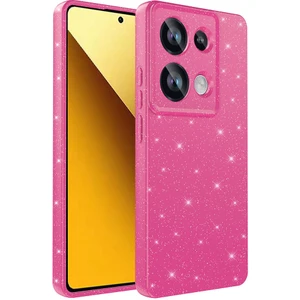 Xiaomi Redmi Note 13 Pro 4g Uyumlu Prl Kılıf Kamera Korumalı Simli Lüks Zore Koton Kapak-Pembe Koyu