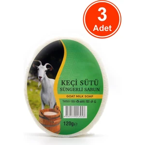Keçi Sütü Özlü Süngerli Sabun Banyo Duş Sabunu 120 G x 3 Adet