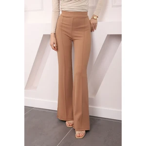 Bisküvi Yüksek Bel Çimalı İspanyol Pantolon