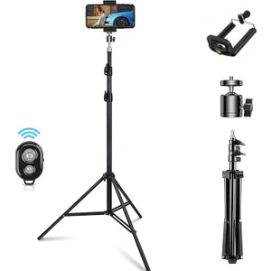 iPhone 11 12 13 14 15 Tüm Seriler ile Uyumlu Bluetooth Kumandalı Alüminyum Tripod 200 cm FC576