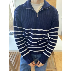 Tarz Cool Erkek Fermuarlı Balıkçı Triko Kazak