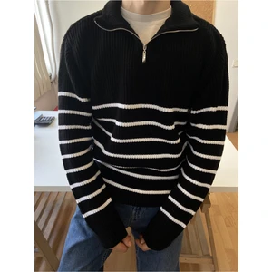 Tarz Cool Erkek Fermuarlı Balıkçı Triko Kazak