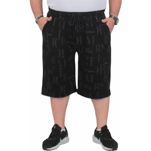 Moc Grande Mocgrande Erkek Büyük Beden Penye Şort Letter Dance 24644 Sıyah