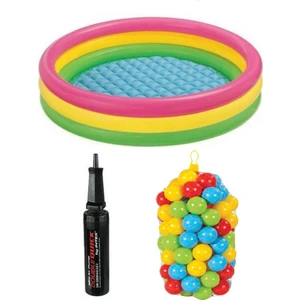 Intex Çocuk Havuz 114X25 + Pompa ve 100 Adet 6cm Top Hediyeli