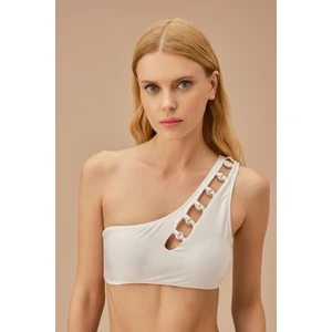 Tek Omuz Aksesuarlı Bralet Bikini Üst
