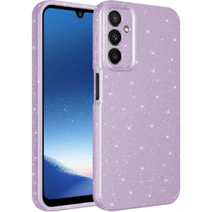 Galaxy A25 Uyumlu Gkm Kılıf Kamera Korumalı Simli Lüks Zore Koton Kapak-Lila