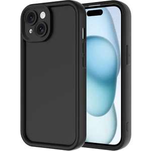 Alan Tech iPhone 14 Uyumlu Alt Kılıf Kamera Korumalı Zore Ananas Kapak-Siyah