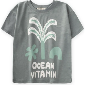 Ocean Baskılı T-Shirt Çağla Yeşil
