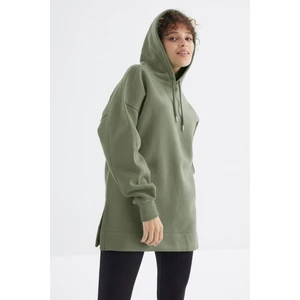 Çağla Reglan Kol Basic Kapüşonlu Oversize Sweatshirt Tunik - 97242