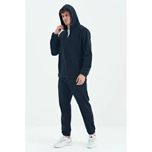 Air Jones Hektor Lacivert Kapüşonlu Polar Erkek Eşofman Takım - 85227