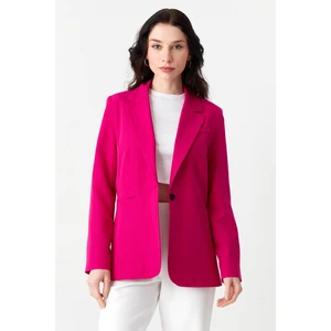 Select Moda Kadın Siyah Düğme Detaylı Blazer Ceket