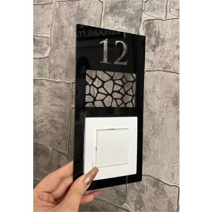 Dekoratif Daire Kapı Numarası Zil Priz Çerçevesi