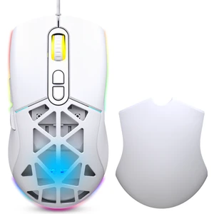 WRP-O12800-W 12800 Dpi Wide Rgb Özel Abs Doku Reflex Örgü Kablolu Beyaz Gaming Mouse